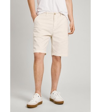 Pepe Jeans Shorts aus Stretch-Gewebe in entspannter Passform beige