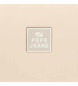 Pepe Jeans Beżowy portfel na telefon komórkowy Bea -11x20x4cm