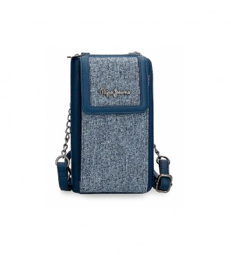 Pepe Jeans Maddie bl plnbok med mobilhllare -11x20x4cm