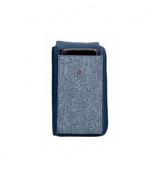 Pepe Jeans Maddie mobiele telefoon portemonnee-bandolier blauw -11x20x4cm
