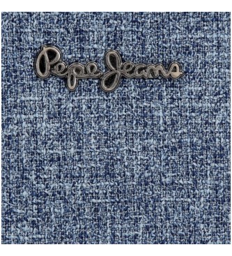 Pepe Jeans Maddie Handy-Brieftasche-Bandolier blau -11x20x4cm