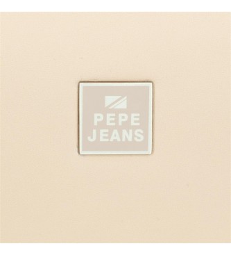 Pepe Jeans Beżowy portfel Bea z wyjmowaną portmonetką -14,5x9x2cm