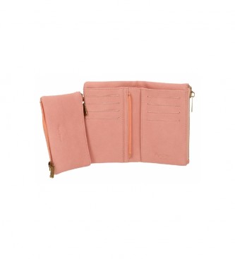 Pepe Jeans Portafoglio rosa Diane con portamonete extra ble -14,5x9x2cm-