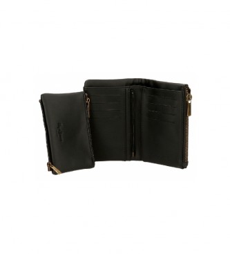 Pepe Jeans Lena verwijderbare portemonnee met muntzakje zwart -14,5x9x2cm
