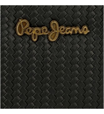 Pepe Jeans Lena carteira amovvel com porta-moedas preta -14,5x9x2cm