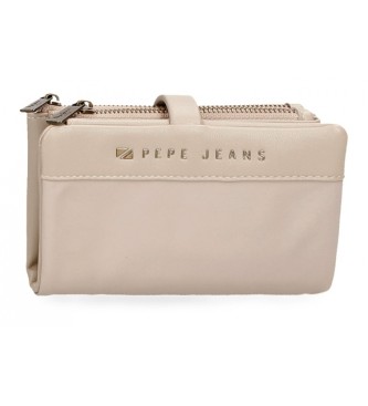 Pepe Jeans Morgan beige wallet with removable coin pouch