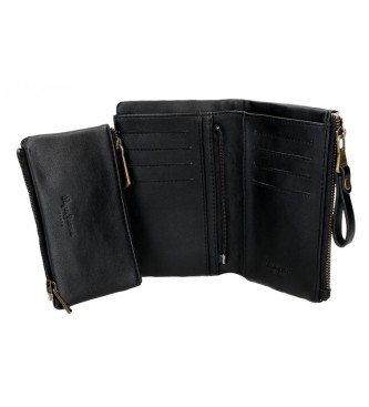 Pepe Jeans Morgan black wallet with removable coin pouch