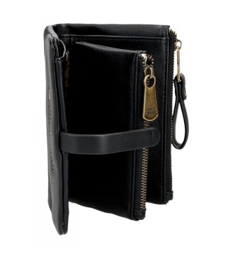 Pepe Jeans Črna denarnica Morgan z odstranljivo torbico za kovance