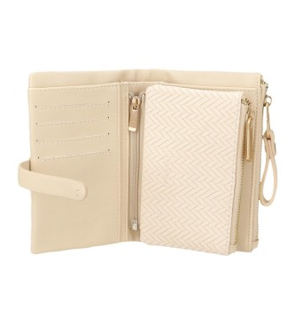 Pepe Jeans Cartera con monedero extrable Pepe Jeans Sprig beige