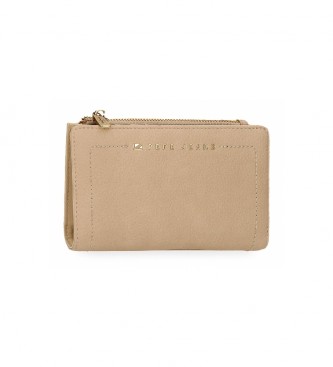 Pepe Jeans Beżowy portfel Diane z etui na karty -17x10x2cm