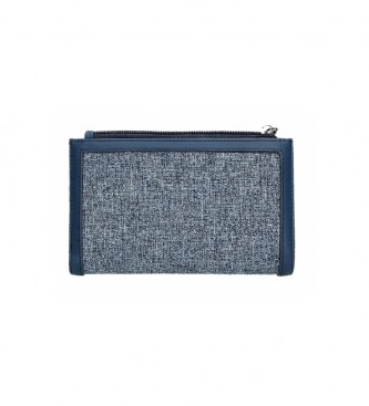 Pepe Jeans Niebieski portfel Maddie z etui na karty -17x10x2cm