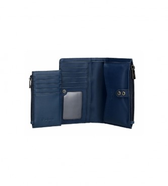 Pepe Jeans Portefeuille bleu Maddie avec porte-cartes -17x10x2cm