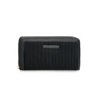 Pepe Jeans Aurora schwarzes Portemonnaie mit Reiverschluss -19,5x10x2cm