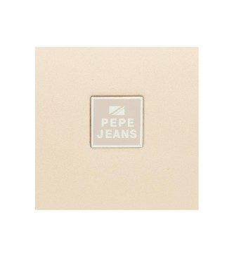 Pepe Jeans Bea beige portemonnee met rits -19,5x10x2cm