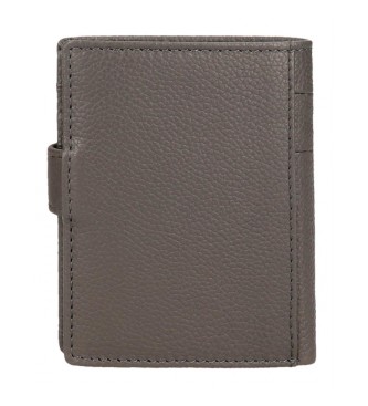 Pepe Jeans Checkbox leather wallet with click closure Grey