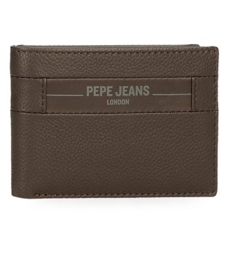 Pepe Jeans Checkbox Leren Portemonnee Bruin