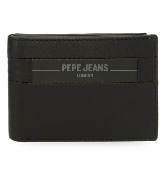 Pepe Jeans Portefeuille en cuir Checkbox Noir