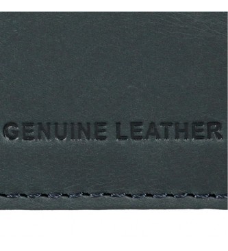 Pepe Jeans Leather wallet Checkbox vertical with coin purse Navy Blue