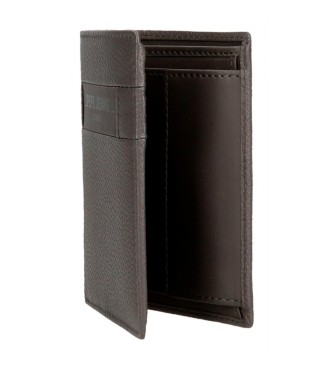 Pepe Jeans Skórzany portfel Checkbox pionowy z portmonetką Grey