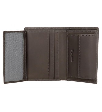 Pepe Jeans Leather wallet Checkbox vertical with coin purse Grey