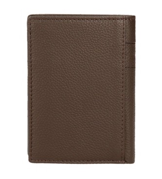 Pepe Jeans Leather wallet Checkbox vertical with coin purse Brown
