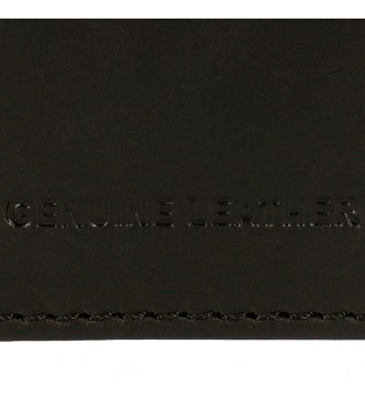 Pepe Jeans Lederen portemonnee Checkbox verticaal met munttasje Zwart