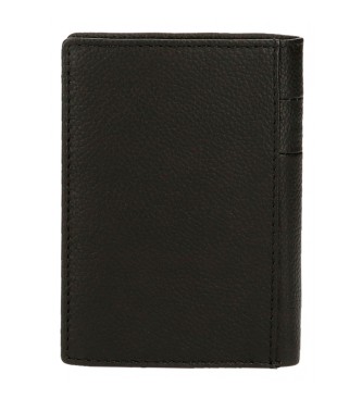 Pepe Jeans Usnjena denarnica Checkbox vertikalna z denarnico za kovance Črna