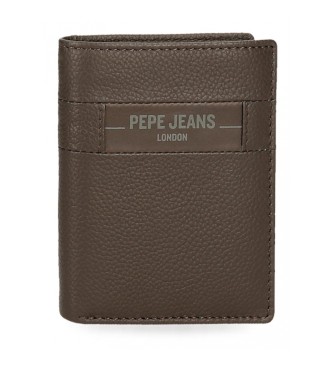 Pepe Jeans Leather Briefcase Checkbox Vertical Brown