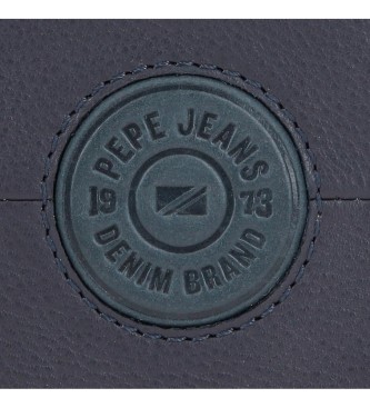 Pepe Jeans Porte-documents en cuir Cracker vertical Bleu marine