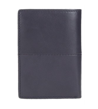 Pepe Jeans Navpična usnjena denarnica Cracker z denarnico za kovance Navy Blue