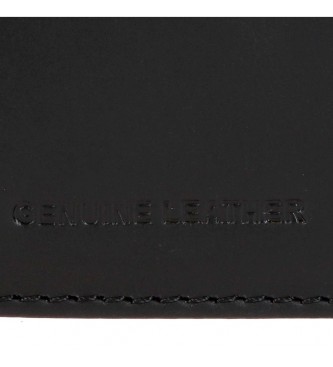 Pepe Jeans Navpična usnjena denarnica Cracker z denarnico za kovance Črna