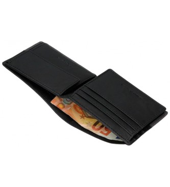 Pepe Jeans Podwójny skórzany portfel czarny