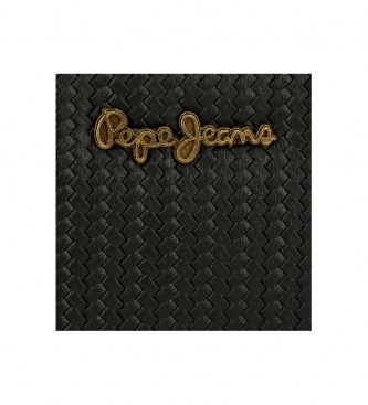 Pepe Jeans Lena portemonnee met rits zwart -19,5x10x2cm