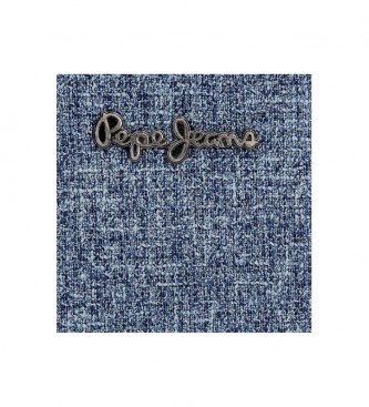 Pepe Jeans Portafoglio Maddie con cerniera blu -19,5x10x2cm-