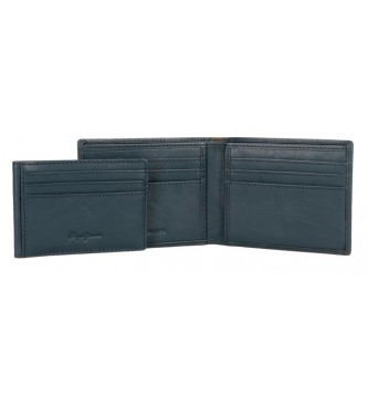 Pepe Jeans Leather wallet Marshal with card holder Navy blue