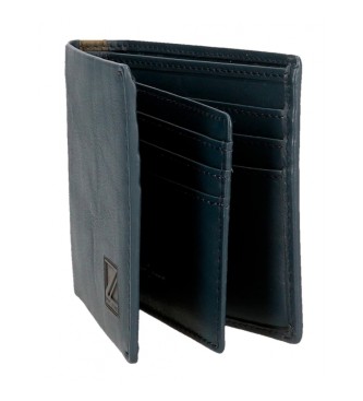 Pepe Jeans Portefeuille en cuir Marshal avec porte-cartes Bleu marine