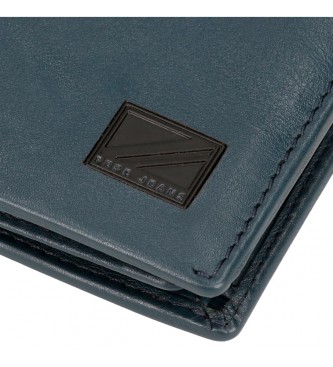 Pepe Jeans Portefeuille en cuir Marshal avec porte-cartes Bleu marine