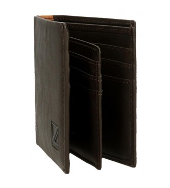 Pepe Jeans Marshal usnjena denarnica z nosilcem za kartice rjava