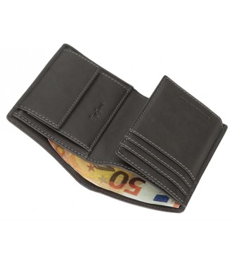 Pepe Jeans Pionowy skórzany portfel Marshal z portmonetką Grey