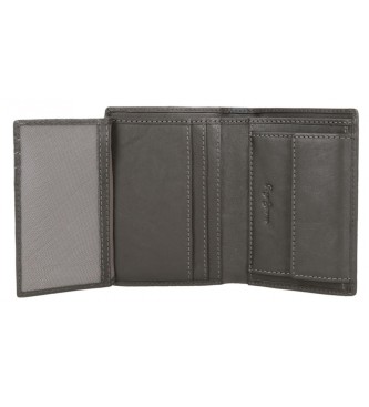 Pepe Jeans Marshal carteira vertical em pele com porta-moedas Cinzento