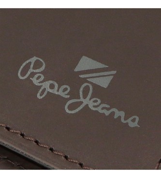 Pepe Jeans Carteira de couro castanha Staple