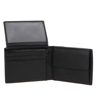 Pepe Jeans Skórzany portfel Staple w kolorze czarnym