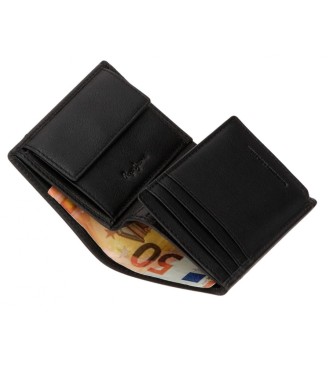 Pepe Jeans Portemonnaie aus LederHeftklammer vertikal Schwarz
