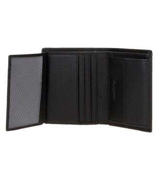Pepe Jeans Portemonnaie aus LederHeftklammer vertikal Schwarz