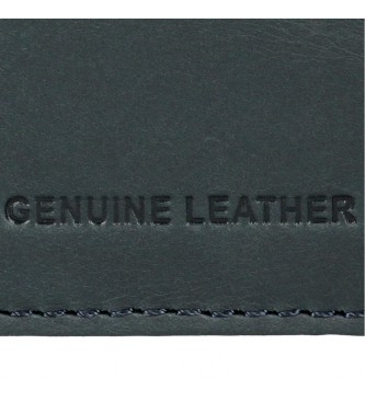 Pepe Jeans Skórzany pionowy portfel Checkbox w kolorze granatowym z zapięciem na zatrzask