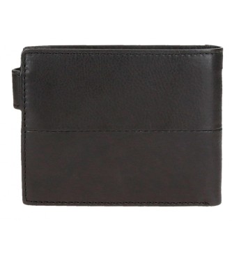 Pepe Jeans Cracker Black vertical leather wallet with click closure