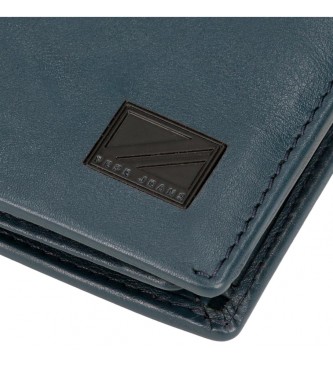 Pepe Jeans Marshal Leather Upright Wallet Navy Blue med klik-lukning