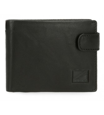 Pepe Jeans Marshal Black Leather Upright Wallet with click closure