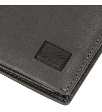 Pepe Jeans Staple Siva navpična usnjena denarnica z zapiranjem na klik