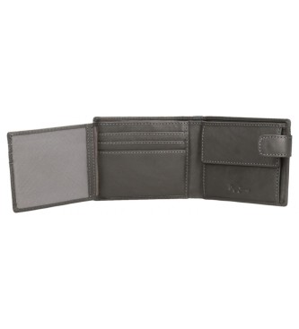 Pepe Jeans Staple portemonnee van grijs verticaal leer met kliksluiting